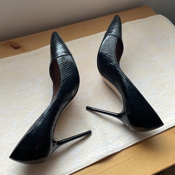 Zara Black High Heel Pumps Snake Skin Print.Pointed Toe. - Picture 9 of 11